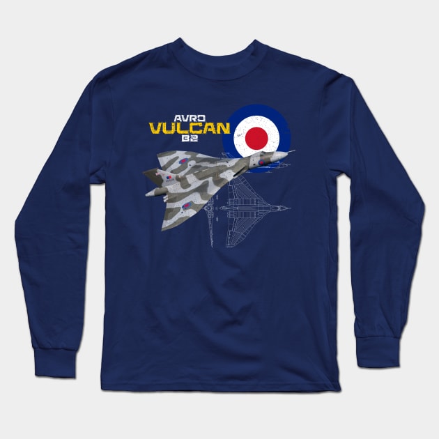 British Avro Vulcan B2 (dark) Long Sleeve T-Shirt by NorthAngle